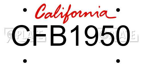 CFB1950 California License Plate