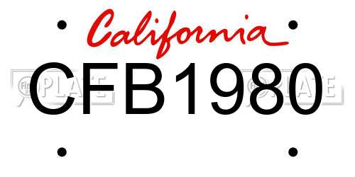 CFB1980 California License Plate