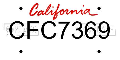 CFC7369 California License Plate