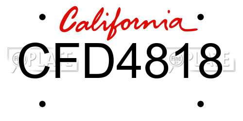 CFD4818 California License Plate