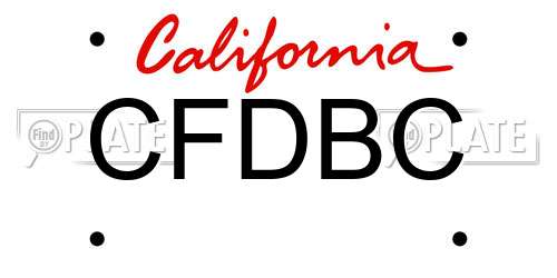 CFDBC California License Plate