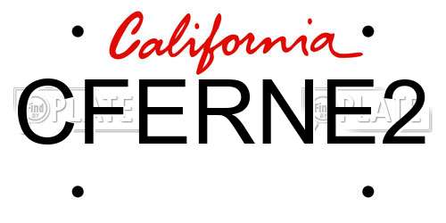 CFERNE2 California License Plate