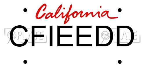 CFIEEDD California License Plate