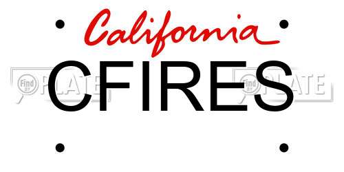 CFIRES California License Plate