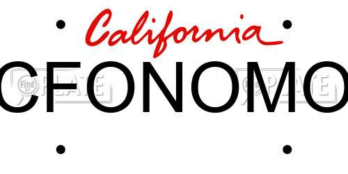 CFONOMO California License Plate