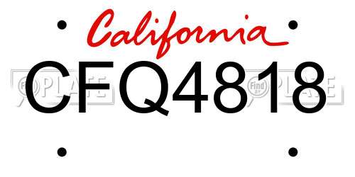 CFQ4818 California License Plate