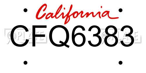 CFQ6383 California License Plate