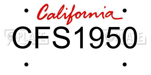CFS1950 California License Plate
