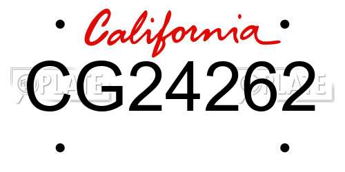 CG24262 California License Plate