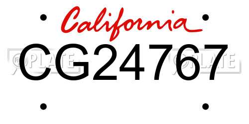 CG24767 California License Plate