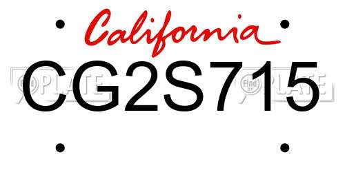CG2S715 California License Plate