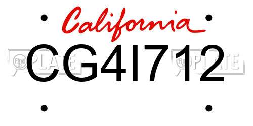 CG4I712 California License Plate