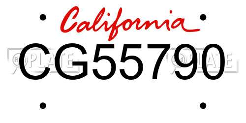CG55790 California License Plate
