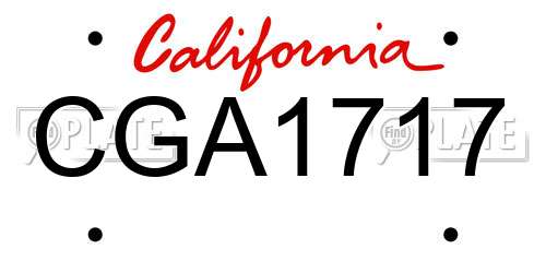 CGA1717 California License Plate