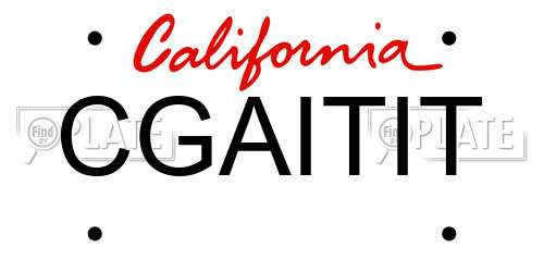 CGAITIT California License Plate