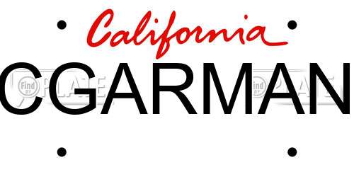 CGARMAN California License Plate