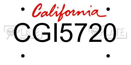 CGI5720 California License Plate