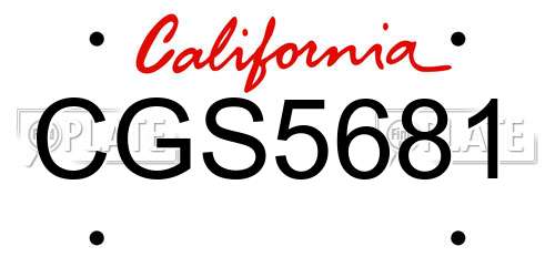 CGS5681 California License Plate