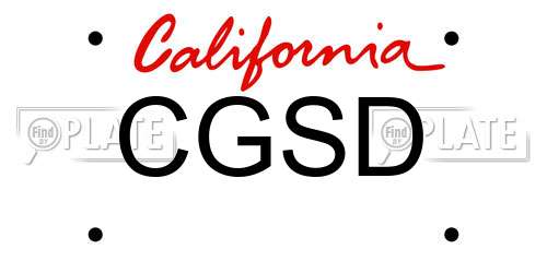 CGSD California License Plate