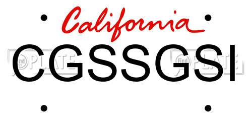 CGSSGSI California License Plate