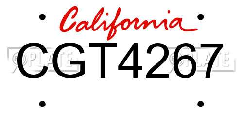 CGT4267 California License Plate