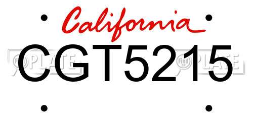 CGT5215 California License Plate
