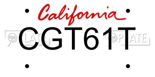 CGT61T California License Plate