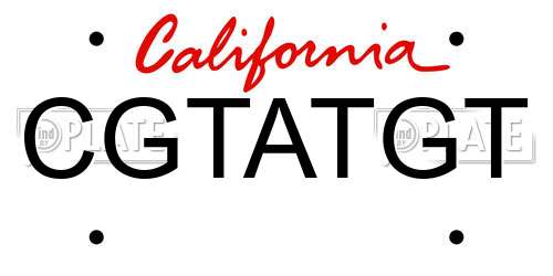 CGTATGT California License Plate