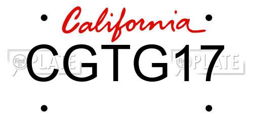 CGTG17 California License Plate