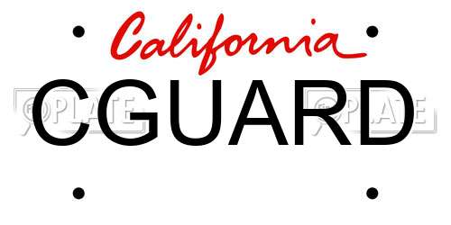 CGUARD California License Plate