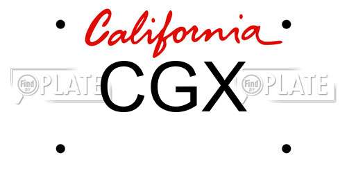 CGX California License Plate