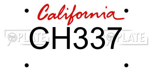 CH337 California License Plate