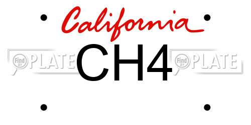 CH4 California License Plate