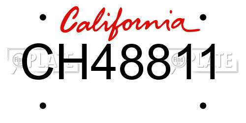 CH48811 California License Plate