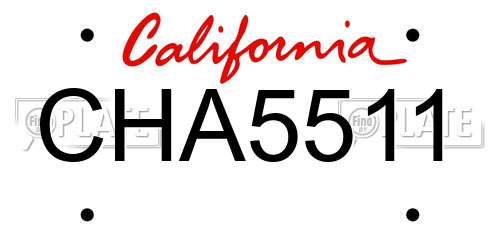 CHA5511 California License Plate