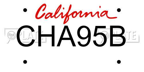 CHA95B California License Plate