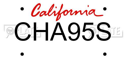 CHA95S California License Plate