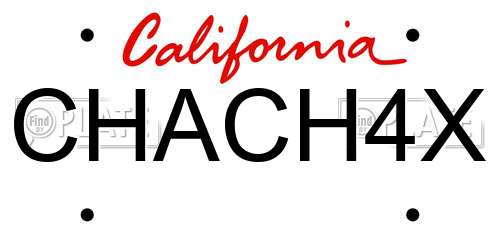 CHACH4X California License Plate