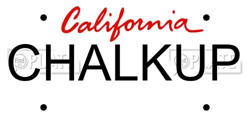 CHALKUP California License Plate