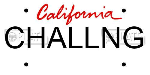 CHALLNG California License Plate