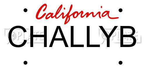 CHALLYB California License Plate