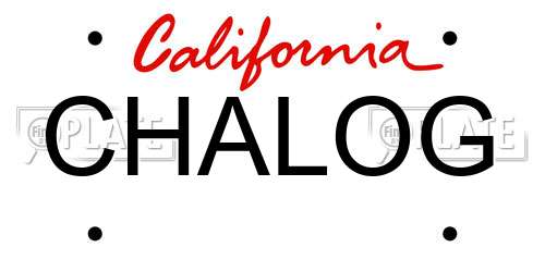 CHALOG California License Plate