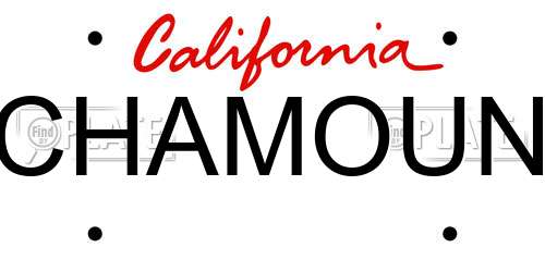 CHAMOUN California License Plate