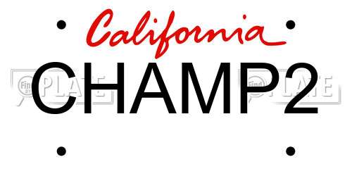 CHAMP2 California License Plate