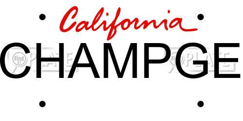 CHAMPGE California License Plate