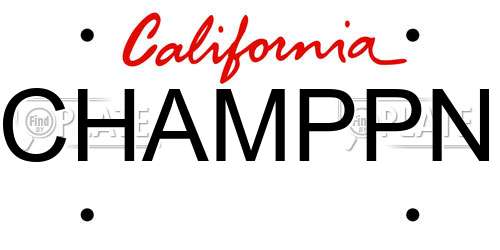 CHAMPPN California License Plate