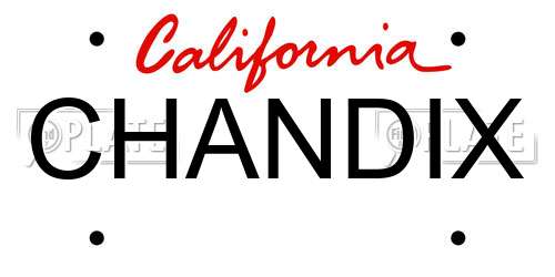 CHANDIX California License Plate