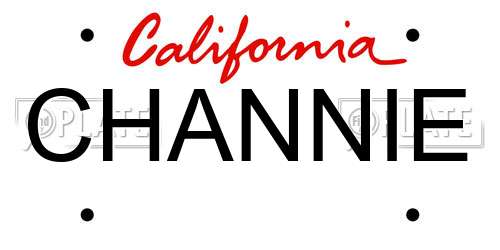 CHANNIE California License Plate
