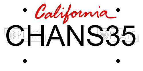 CHANS35 California License Plate