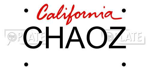 CHAOZ California License Plate
